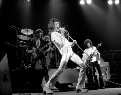 Queen, Freddie Mercury, Brian May, Roger Taylor, John Deacon, 'Live on Stage at The Rainbow Theatre' © Steve Joester at Proud Galleries London