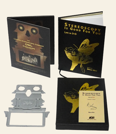 BOOK STEREOSCOPY SIGNED / BRIAN MAY / STEREOSCOPY IS GOOD FOR YOU: LIFE IN 3-D / DELUXE EDITION © Brian May at Proud Galleries London