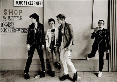 The Clash, Topper Headon, Joe Strummer, Mick Jones, Paul Simonon, ‘Westway Photo Session, Keep Off’ © Adrian Boot at Proud Galleries