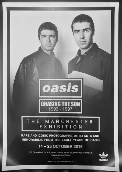 Exhibition Poster Signed by Jill Furmanovsky / Oasis / Chasing the Sun at Proud Galleries London