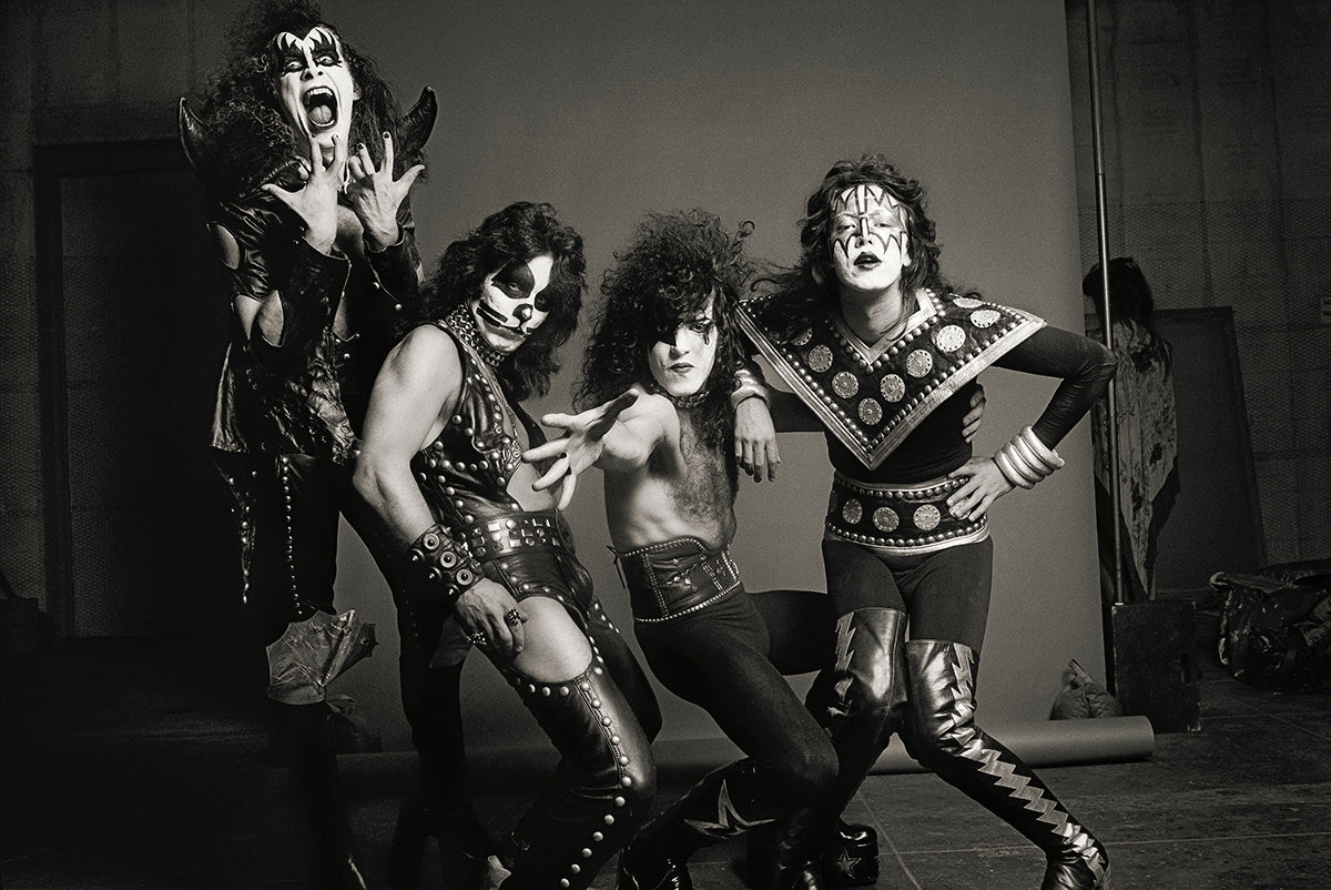 Kiss, Paul Stanley, Ace Frehley, Gene Simmons, and Peter Criss, 'Girl in  Background' Β© Norman Seeff at Proud Galleries