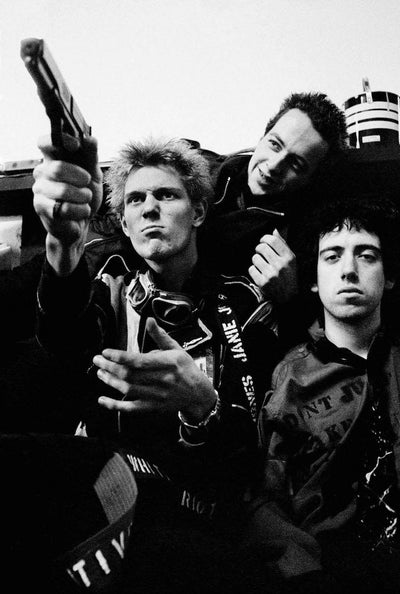 The Clash, Joe Strummer, Paul Simonon, Mick Jones, ‘Rehearsal Rehearsals, Camden Town, No.III’ © Adrian Boot at Proud Galleries