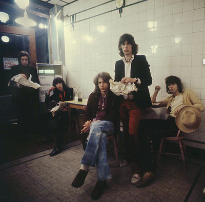The Rolling Stones, Mick Jagger, Charlie Watts, Keith Richards, Bill Wyman, Mick Taylor, 'Chelsea Fish and Chip Shop' © David Montgomery at Proud Galleries London