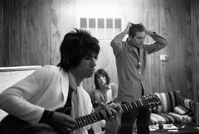 The Rolling Stones, Keith Richards, Charlie Watts, Ronnie Wood, ‘Backstage at Folsom Field Arena’ 2020 © Bill Wyman Archive