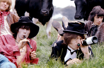 The Rolling Stones, Mick Jagger, Keith Richards, Brian Jones, Bill Wyman, 'Beggars Banquet, Flute & Bottle’ © Michael Joseph at Proud Galleries, London