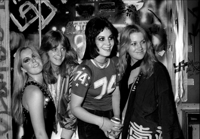The Runaways, Joan Jett, Vicki Blue, Sandy West, Lita Ford, 'Roxy Club' © Adrian Boot at Proud Galleries London